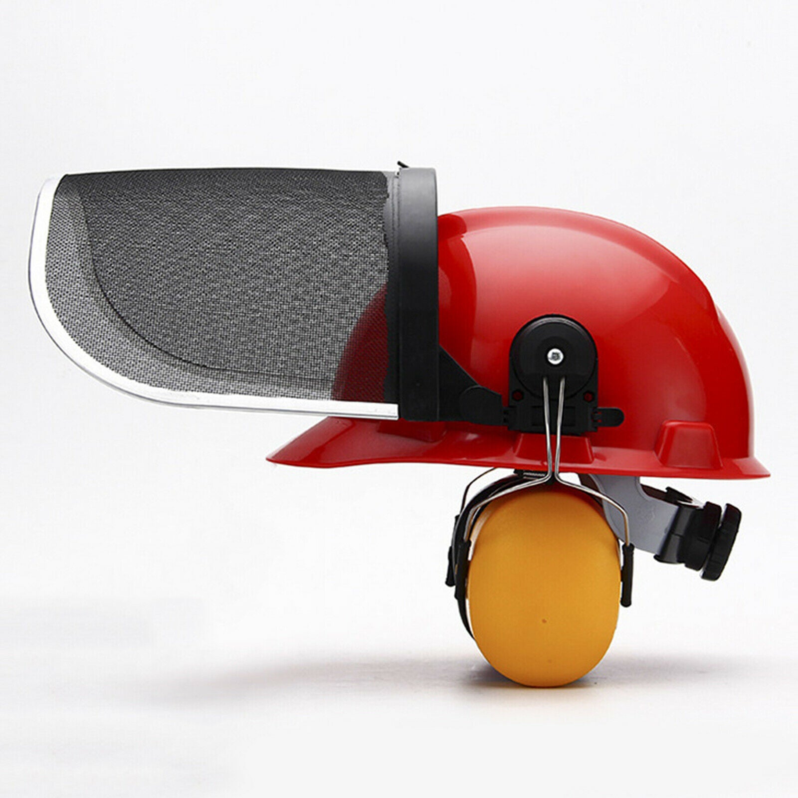 Protective Metal Face Shield Earmuffs Protection for Chainsaw Safety Helmet