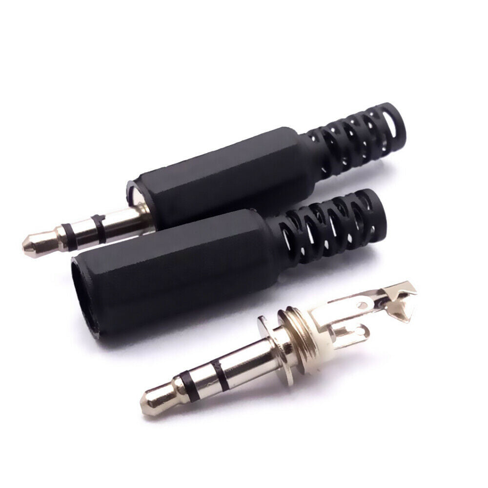 10Pcs/Lot 3.5mm Plastic HeadPhone Connector Stereo Audio Male Plug Adaptor