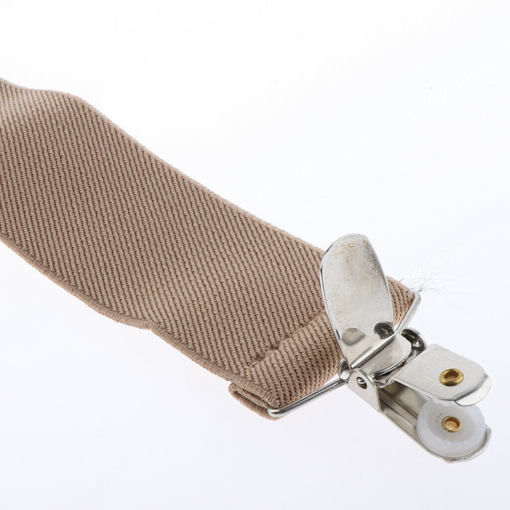 Men Adjustable Elastic Y Back Style with Strong Clips Pants Suspender Khaki
