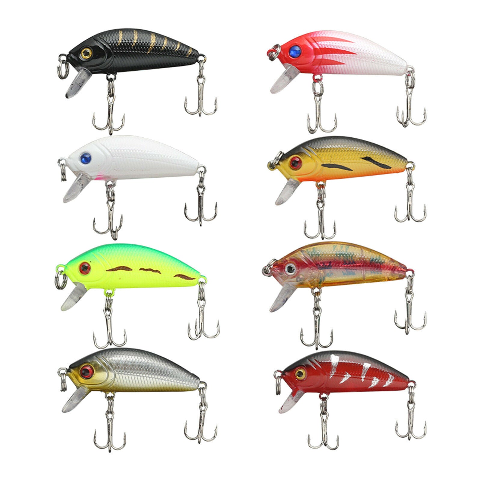 8Pcs Realistic Fishing Lures Floating Topwater Tackle Hard Bait Lifelike
