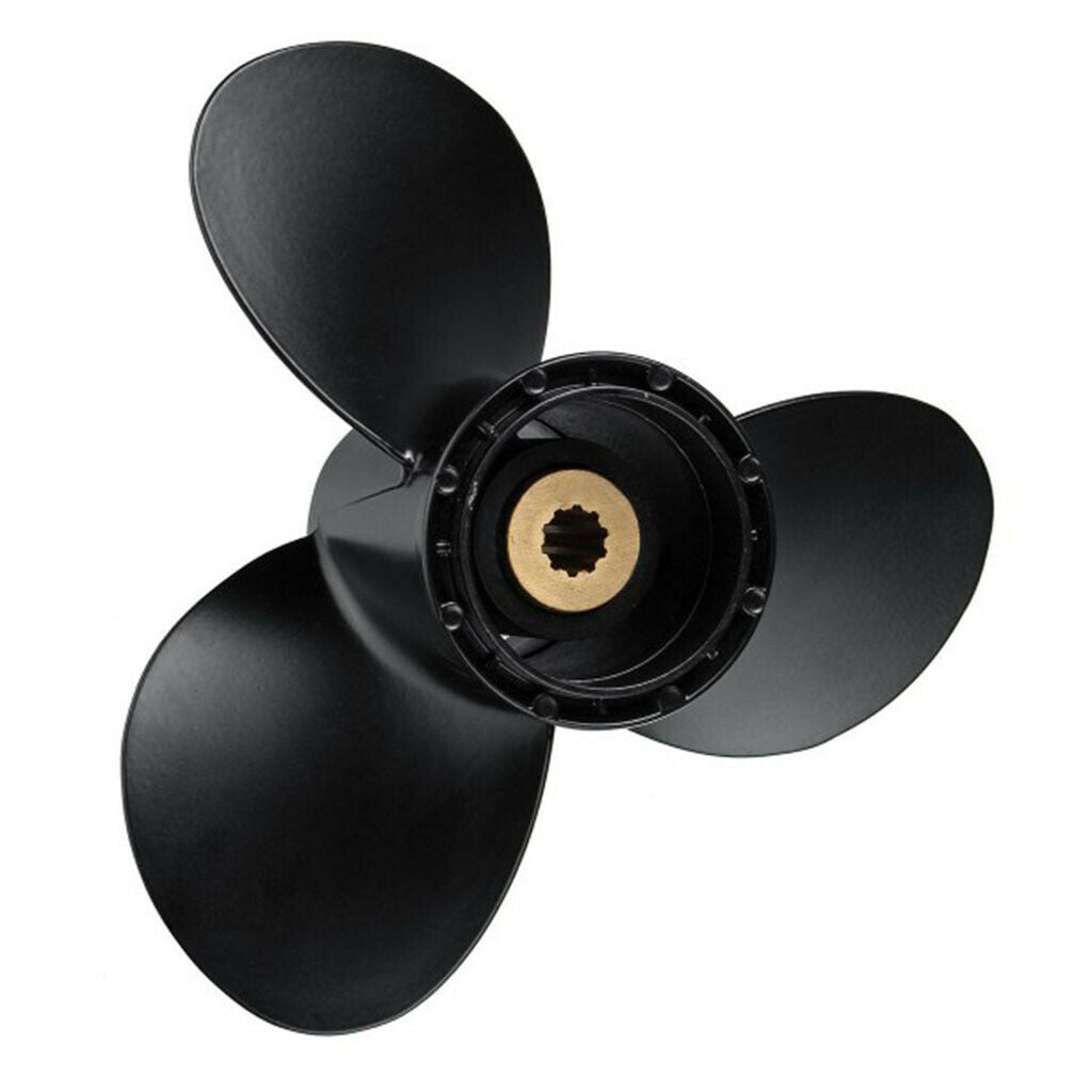 1 X Black Boat Propeller Stainless Steel Outboard Propeller