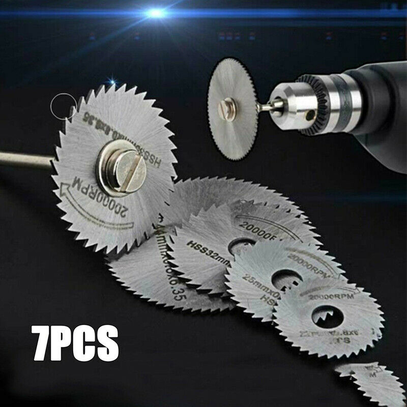7pcs Metal Circular Saw Disc High Speed Steel Wheel Blades Shank Mini Saw Bla FT