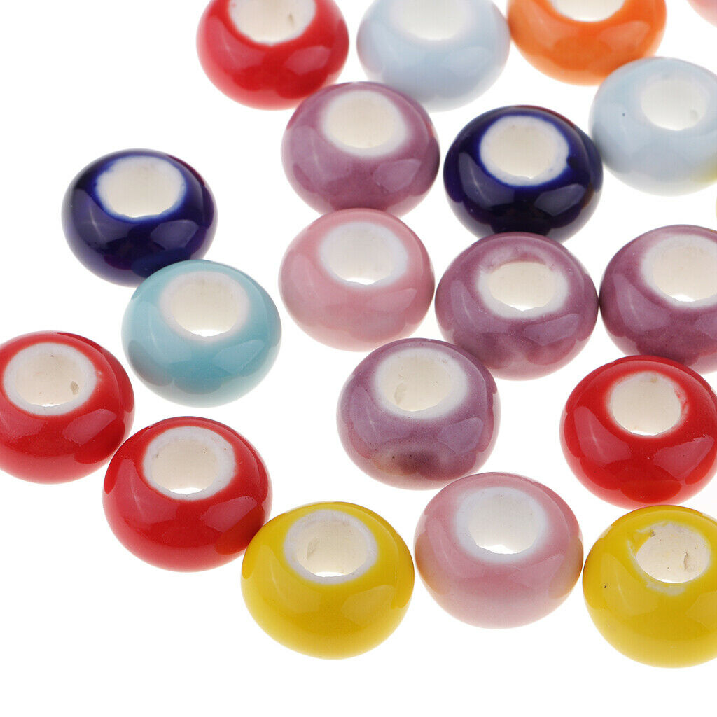 50pcs DIY European Ceramic Porcelain Charm Beads Fit Necklace Bracelet Chain