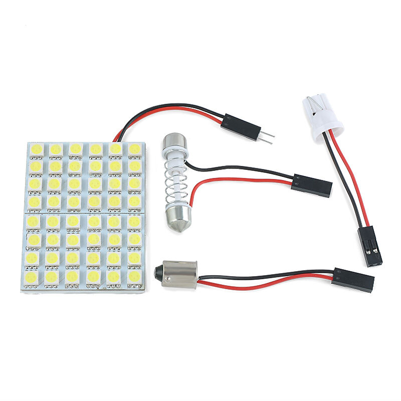 Car Interior 5050 LED White Light 48 SMD Lamp Panel T10 Festoon Dome BA9S 12V 5W