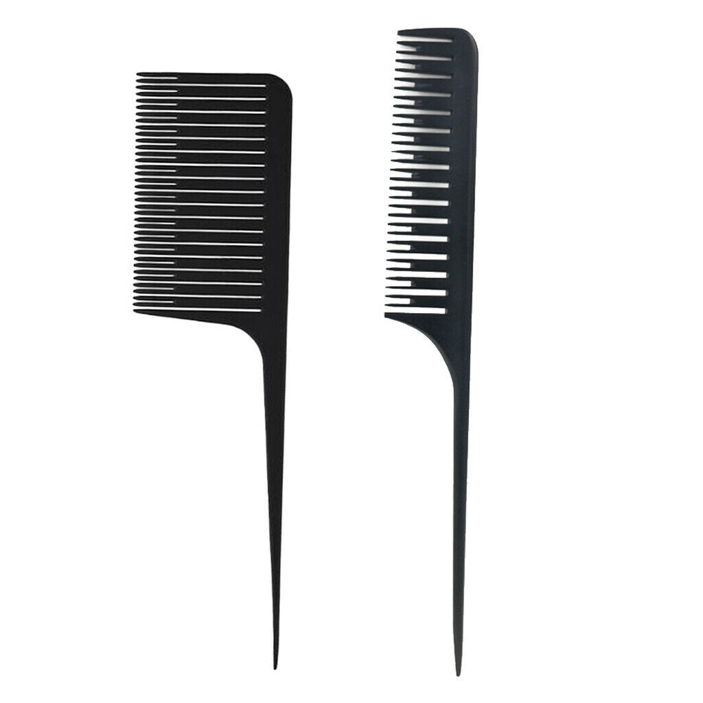 2Pcs Professional Highlight Comb Hairdressing Salon Dyeing Combs Tools Black