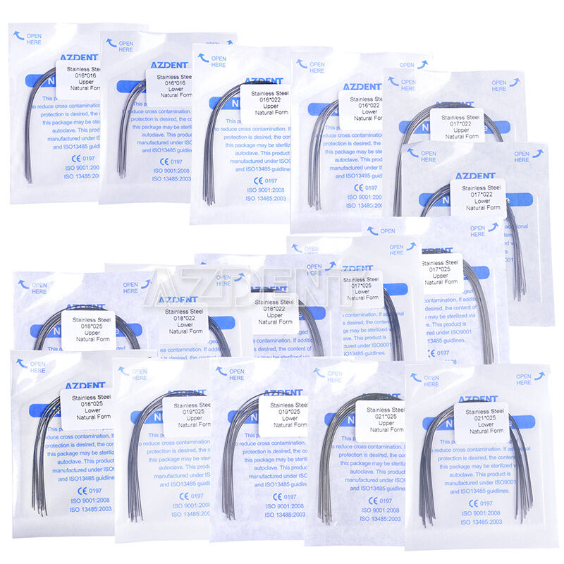 200 Packs Dental Orthodontic Arch Wires Stainless Steel Rectangular Natural Form