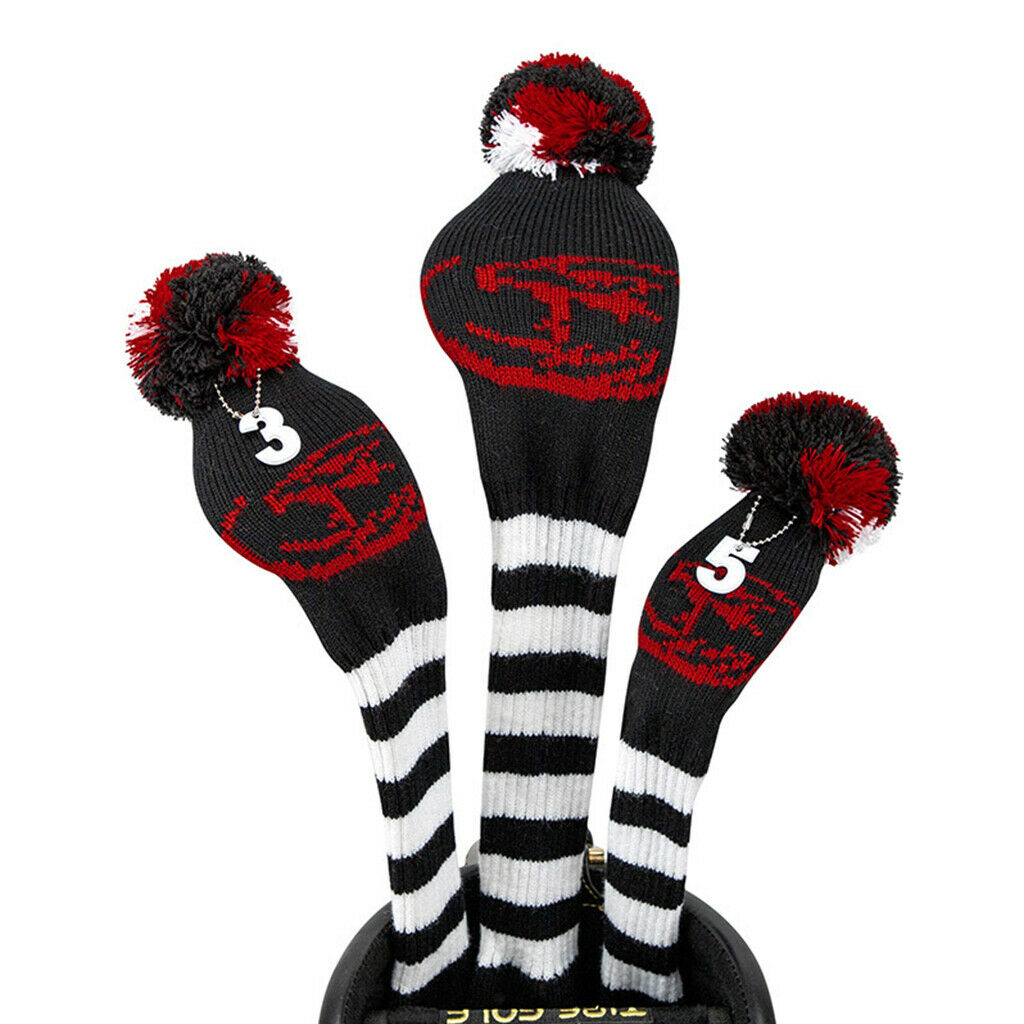 3 pcs Golf Wood Headcover Anti-slip No.1/3/5 Drivers Covers Club Accessories