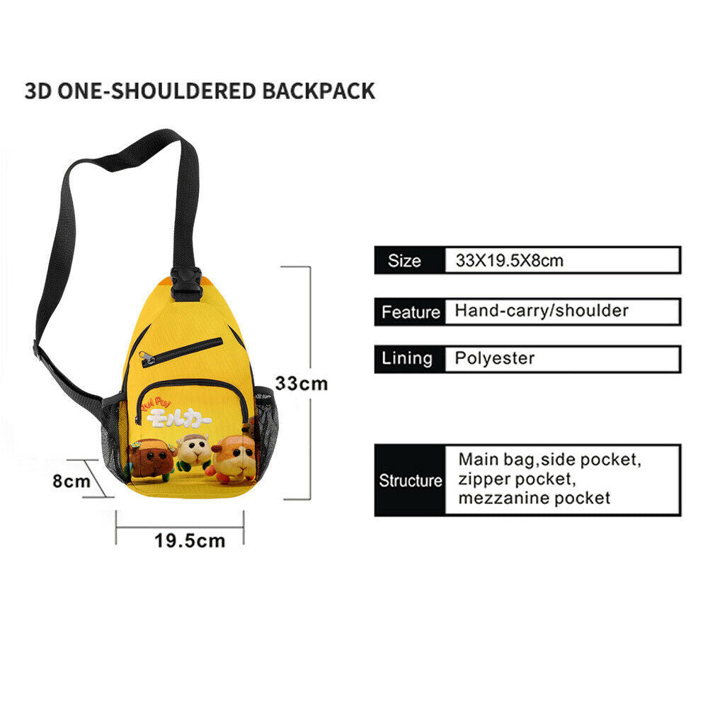 Pui Pui Molcar Guinea Pig Chest Sling Pack Travel Backpack Shoulder Bag
