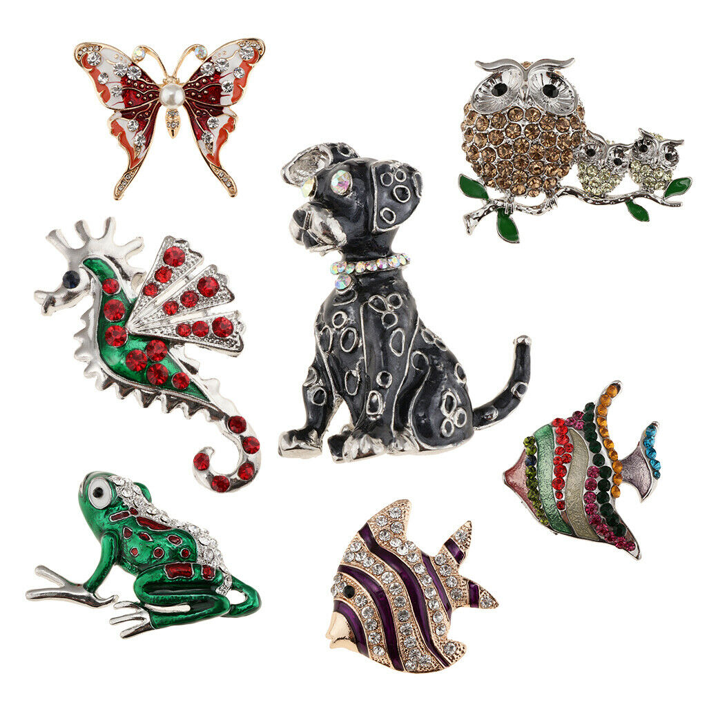 Fashion Crystal Animal Brooch Pin Rhinestone Personality Brestpin Sea Horse