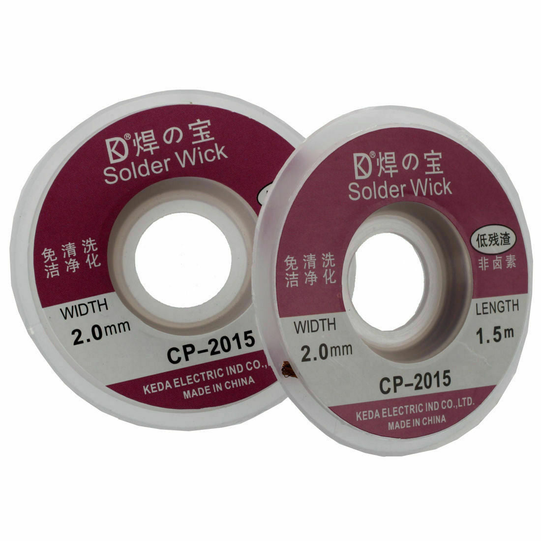 2x 1.5m 2mm Desoldering Braid Solder Remover Sucker Flux Wick Cable Wire GL516