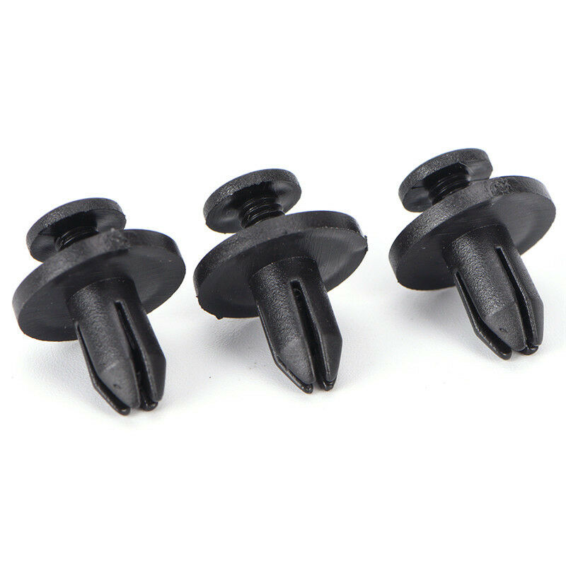 50pcs 6 mm Auto Car Bumper Fender Retainer Push Black Plastic Clips Fasten HBDD