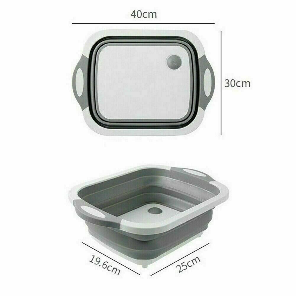 Folding Chopping Cutting Board Drain Vegetable Basket Multi-Function 2 In 1 NR9