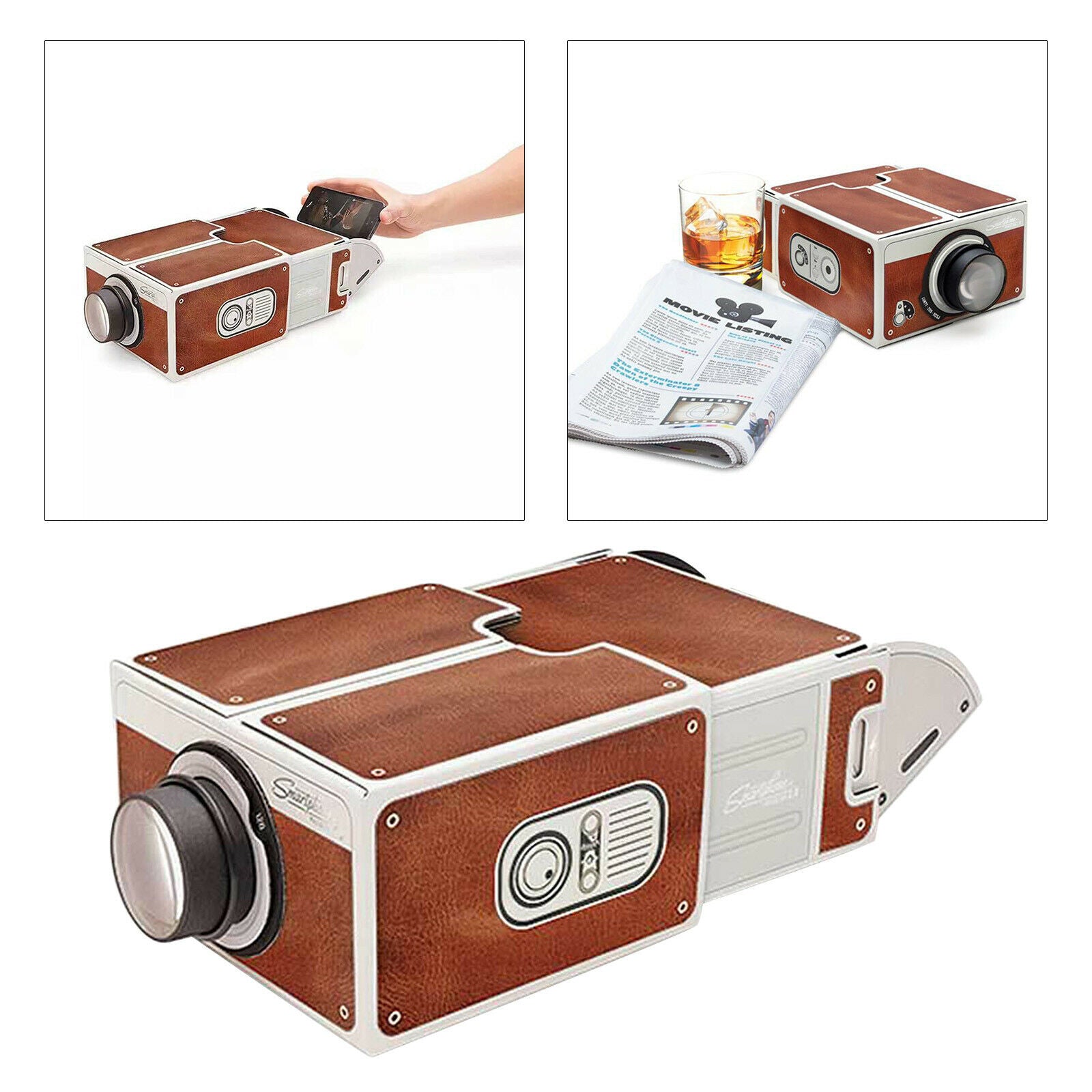 Cardboard Smart Phone Projector TV Screen Amplifier Portable Theater Cinema