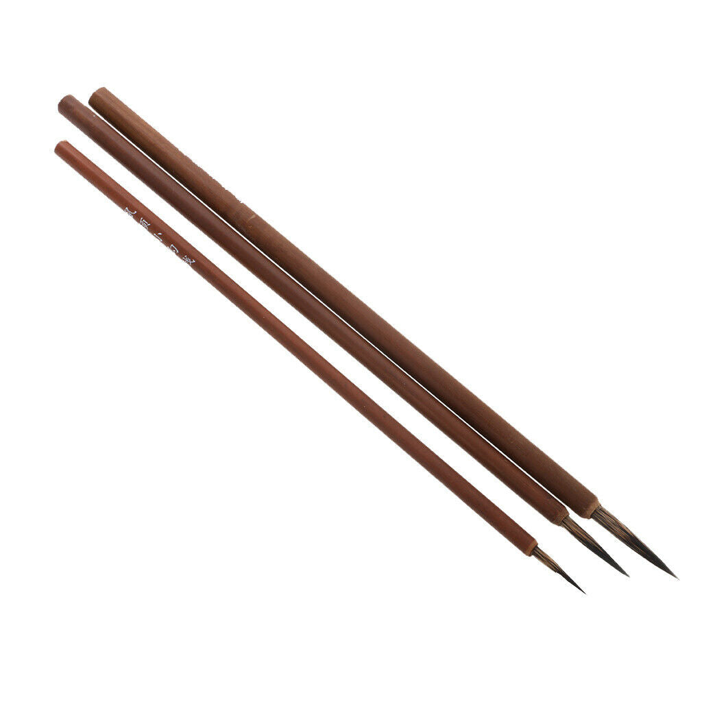 3 Pcs Rat Whisker Brushes Painting Brush Line Drawing Pen In Assorted Sizes