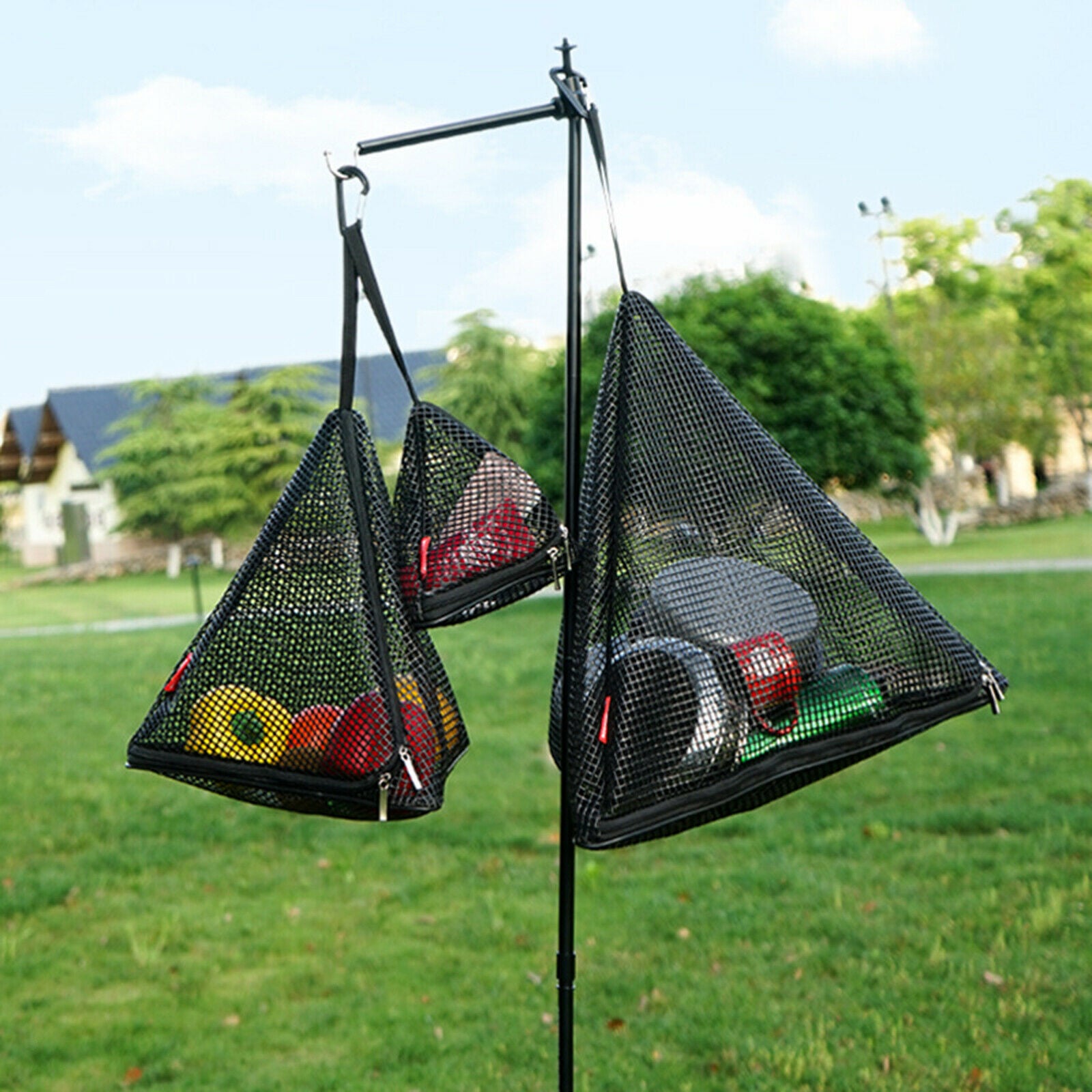 2X Outdoor Drying Hanging MeshStorage Net Tent Food Dryer Net Basket 40x43cm