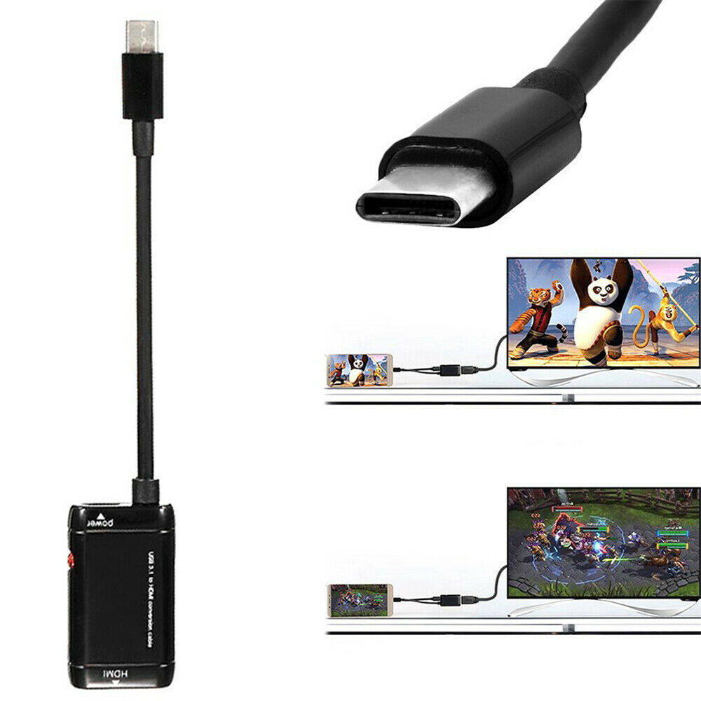 USB 3.1 Type C To HDMI Cable TV Adapter For Smart Mobile Phones Converter Cable!