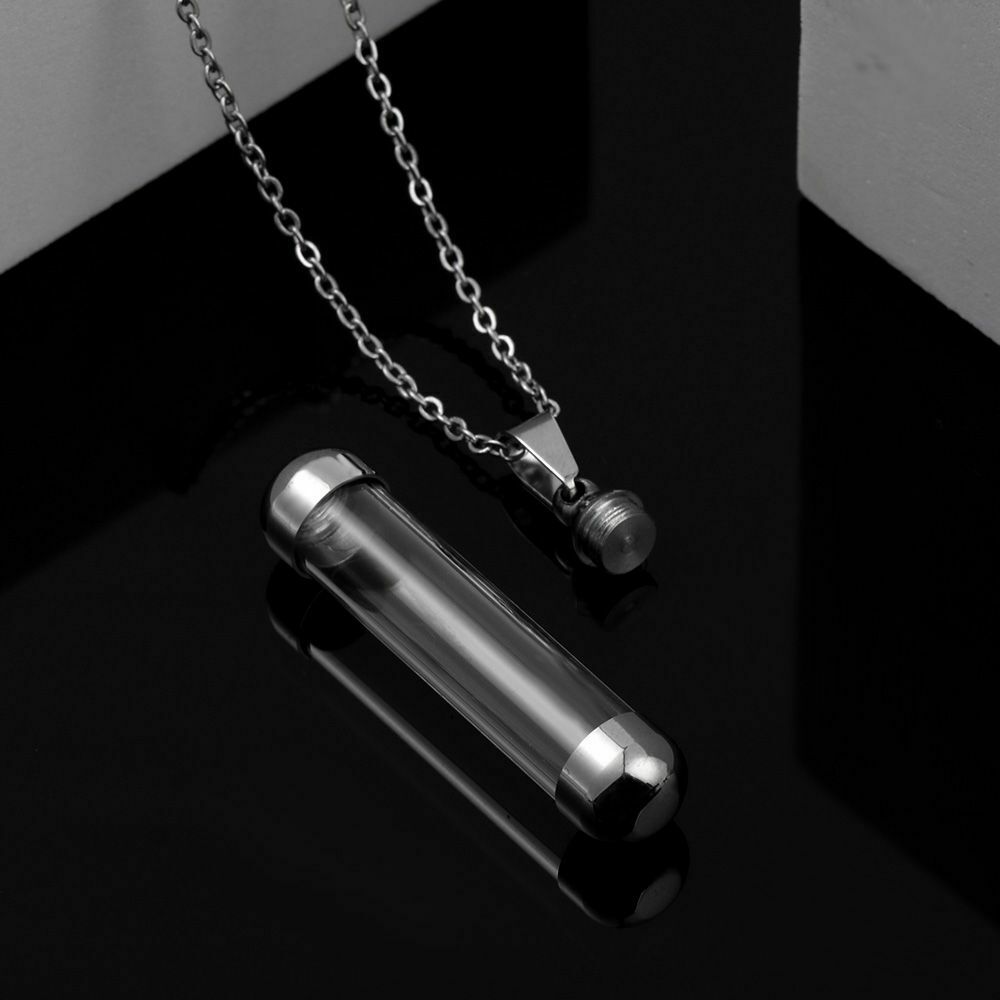 Screw Cap Wishing Bottle Pendant Lucky Charm Glass Vial Necklace Perfume Jars