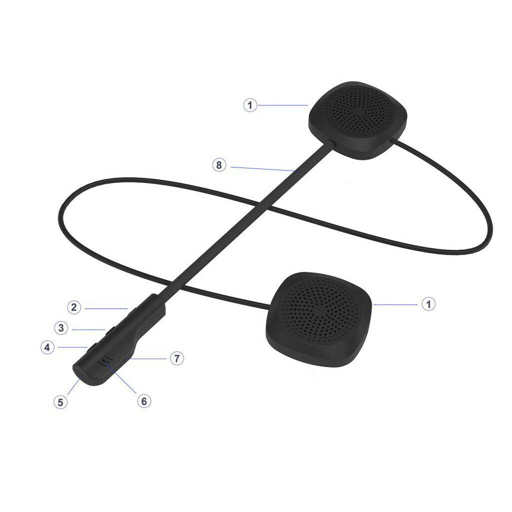 Bluetooth 5.0 +EDR Helmet Headset Speaker Motorcycle Intercom Interphone New