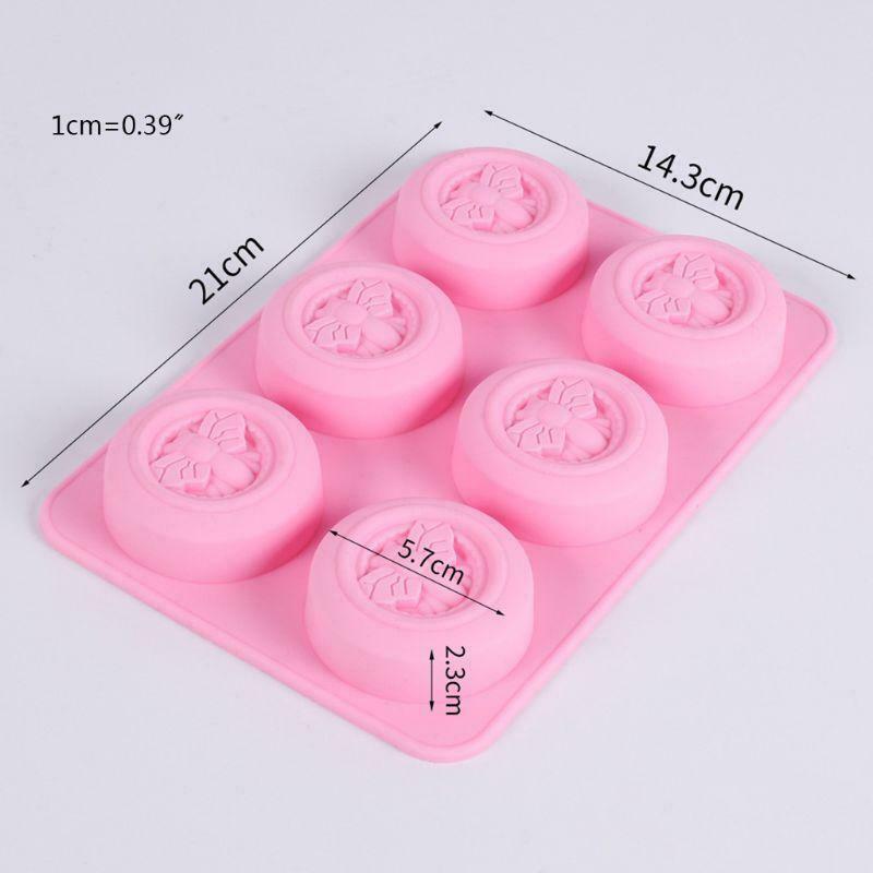 6 Cell Bee Honeycomb Shape Silicone Soap Mold Handmade Soap Molds Craft Art DIY