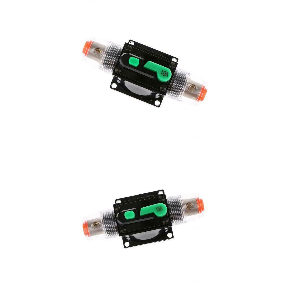 2 Pieces Auto Marine Boat Bike Stereo Audio Circuit Breaker for 12V / 24V / 32V