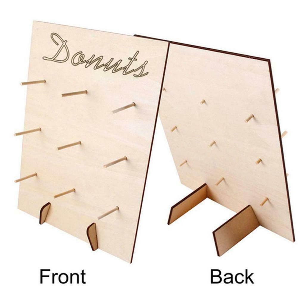 1Set Wooden Donut Display Wall Pack Birthday Wedding Party Sweet Treat Stand