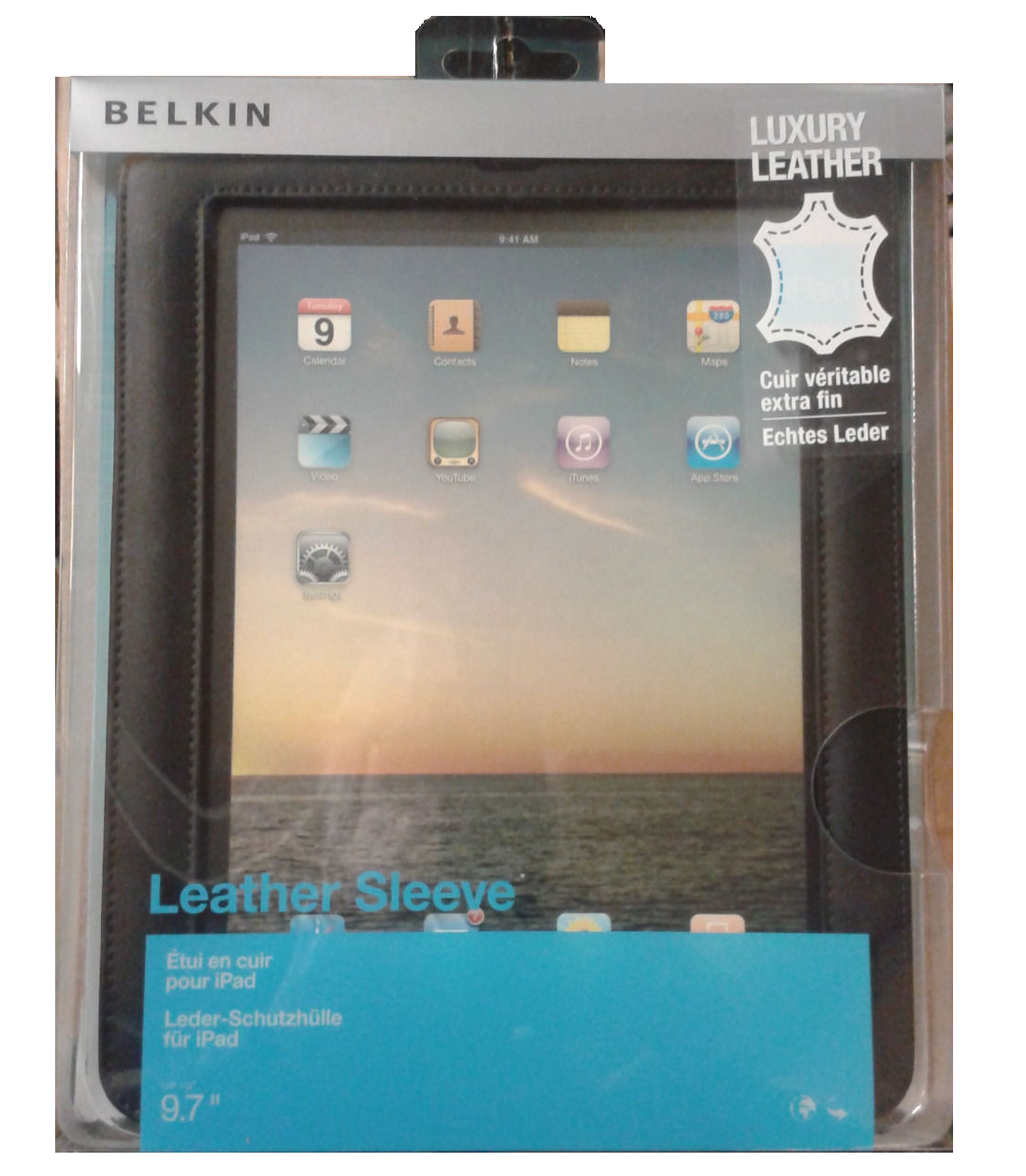 Belkin Leather Sleeve for iPad fits up to 9.7" - Black (F8N375CW)