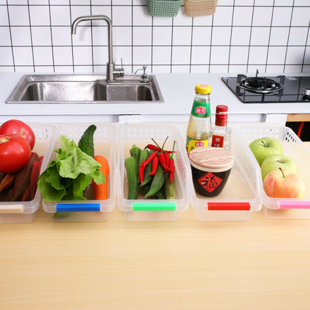 Home Kitchen Fridge Space Saver Organizer Slide Shelf Rack Holder Storage