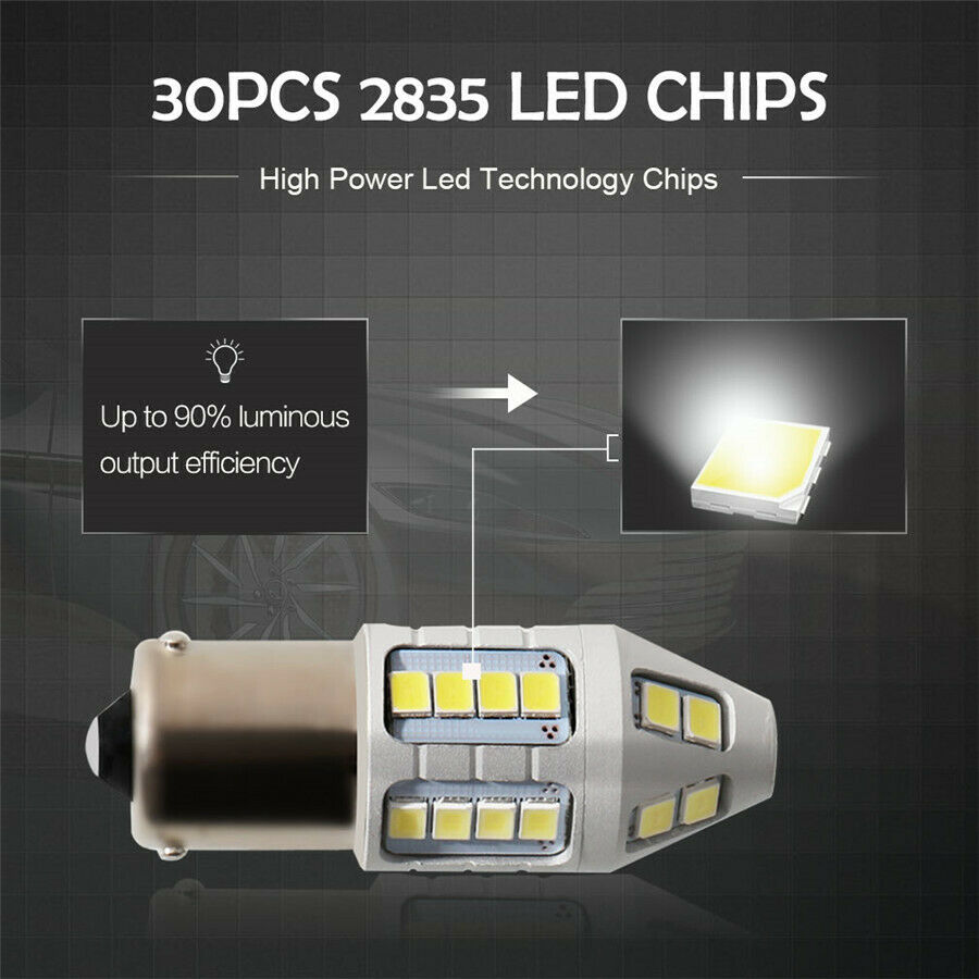 2Pcs 21W Amber BAU15s LED Bulbs for Turn Signal Light Canbus No Resistor & Flash