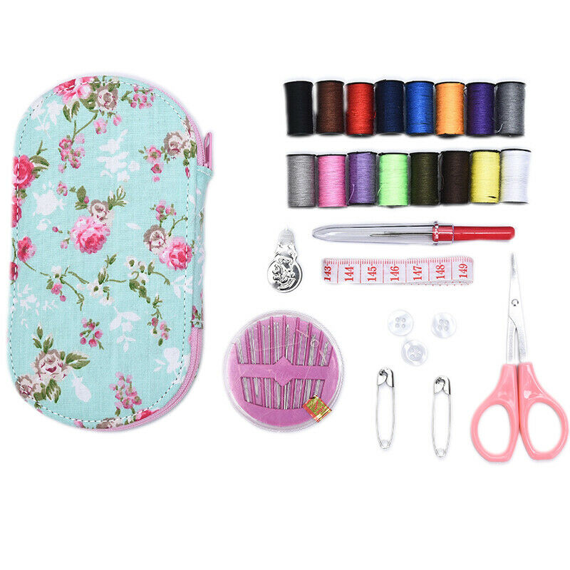 Portable Travel Sewing Kits Box Multicolor Needle Thread Pin Scissors Sew.l8