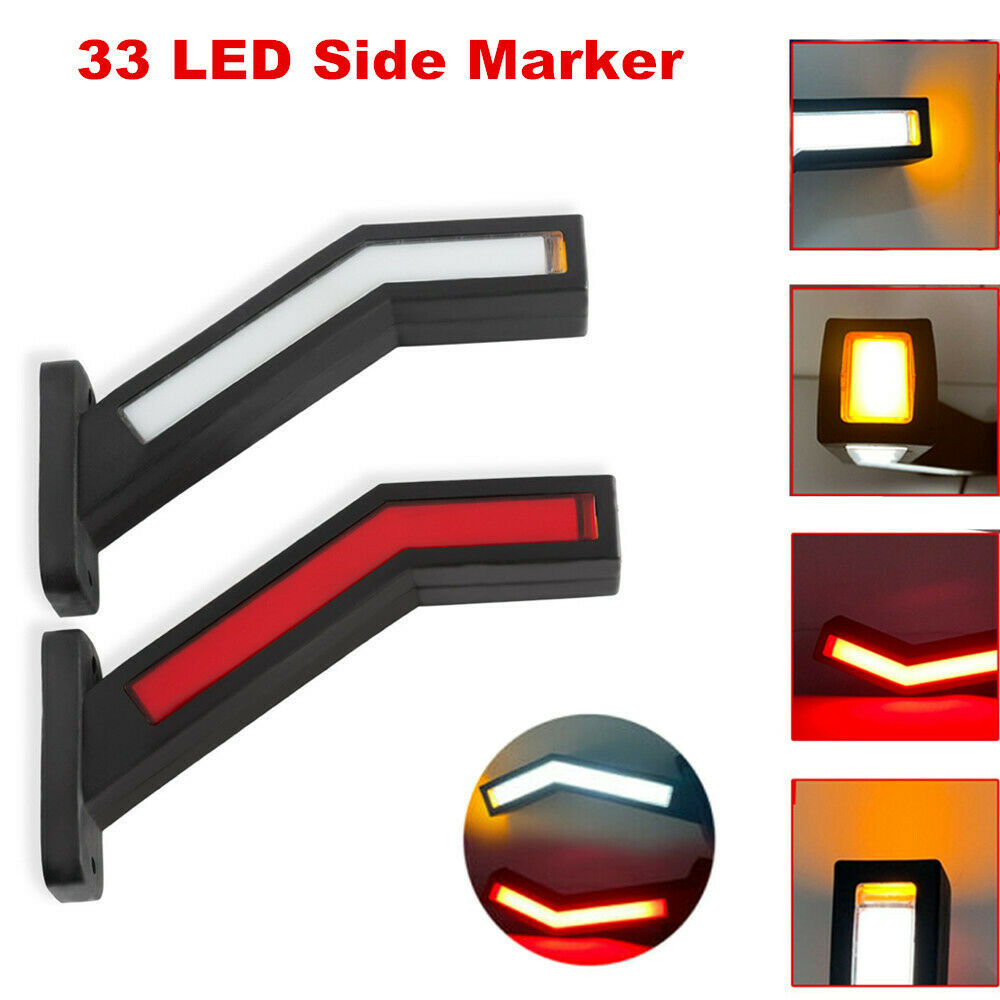 2x Car LED Side Marker Light Outline Lamp For Trailer Truck Van 12-24V Indicator
