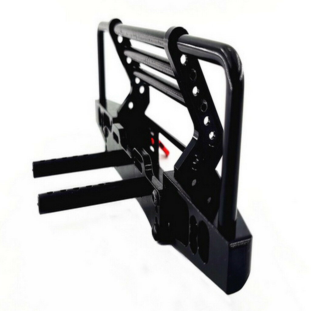 Metal Front Bumper w/ Tow Hook & Light for 1:10 SCX10 TRX4 RC Car Parts
