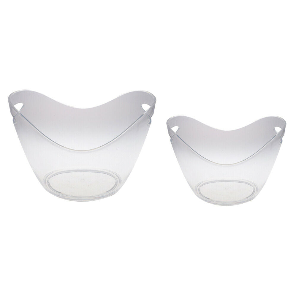 2pcs Acrylic Ice Bucket Beer Cooler Reusable Drink Chiller for Party BBQ KTV