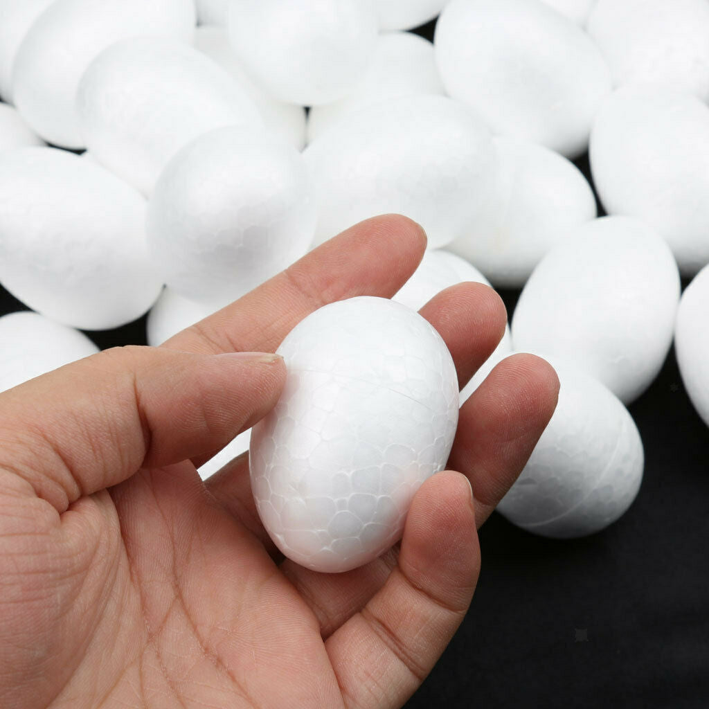 50Pcs White Shaped Polystyrene Foam Modelling Handmade for Christmas Easter