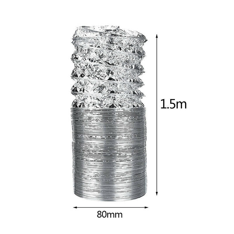 3.1Inch Flex Air Aluminum Foil Ducting Dryer Vent Hose For Ventilation 1..l8