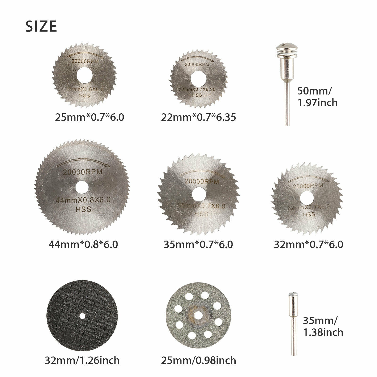 30Pcs Cutting Wheel Set for Mini Drill Dremel Rotary Tool Accessories w/ Mandrel