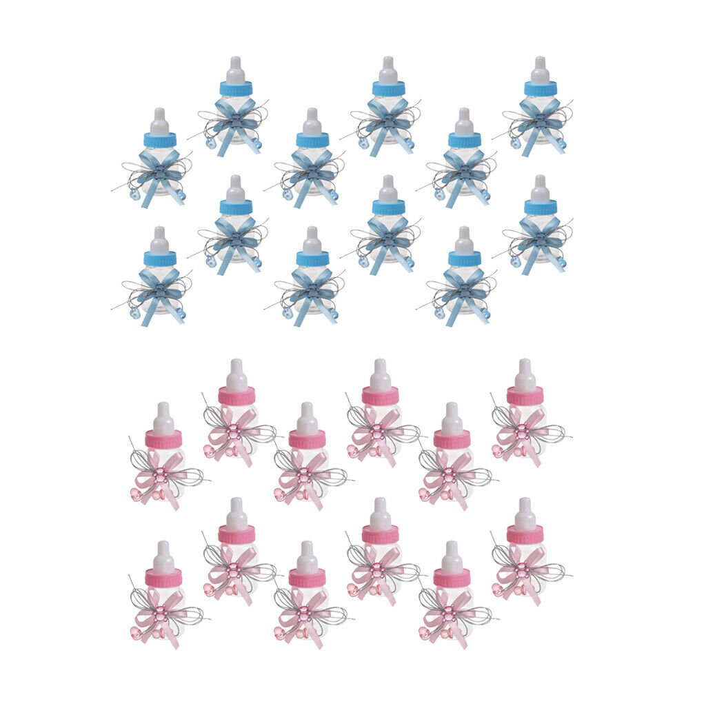 24pcs Bulk Cute Baby Shower Candy Bottles Fillable Nursing Bottle Box Mixed
