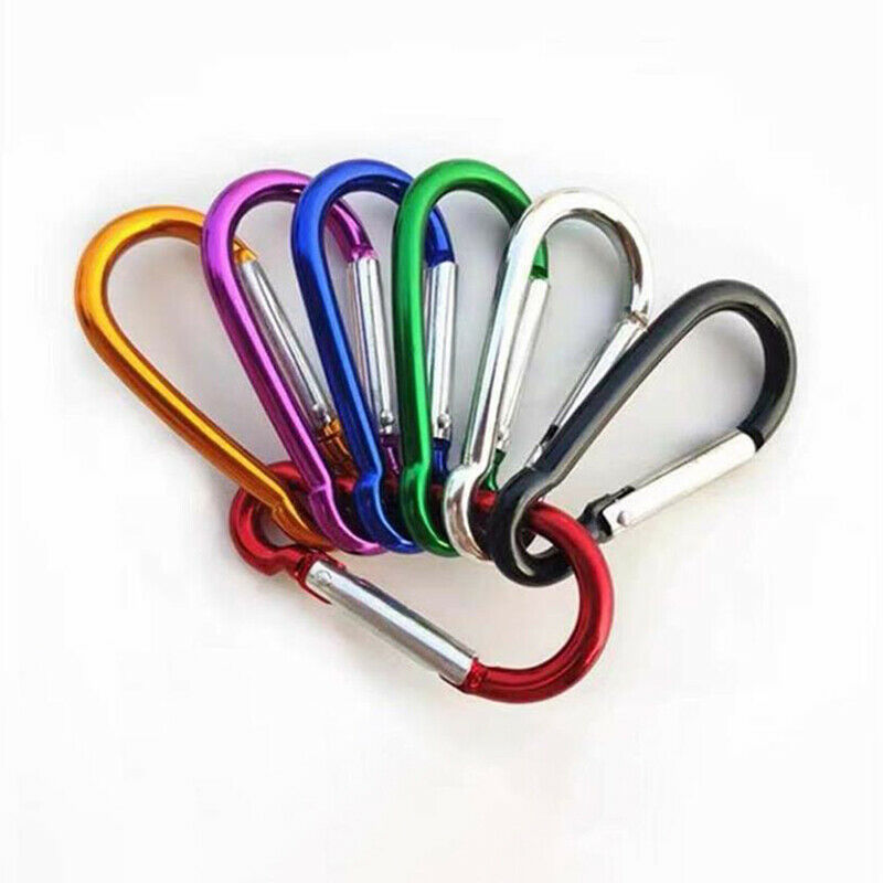 10pcs Climbing Button Carabiner Outdoor Sports Multi  Safety Buckle Keych Kt