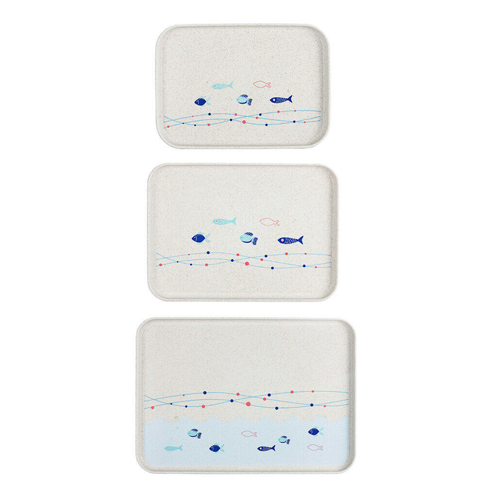 3 Pack Eco-Friend Wheat Straw Rectangular Plate Food Snack Dish Fruit Plate