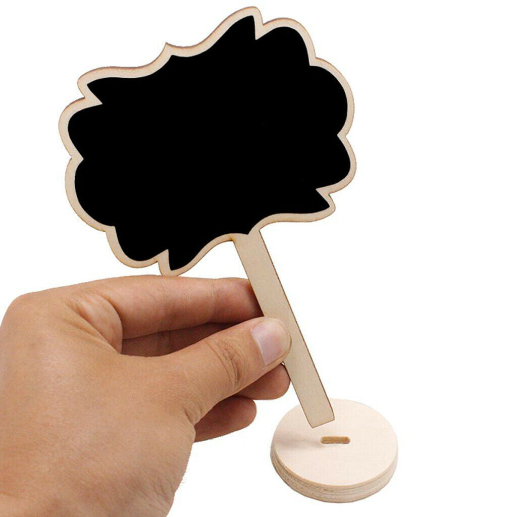 Pack of 10, Retangle Mini Wooden Wedding Blackboard Chalkboard Place Cards
