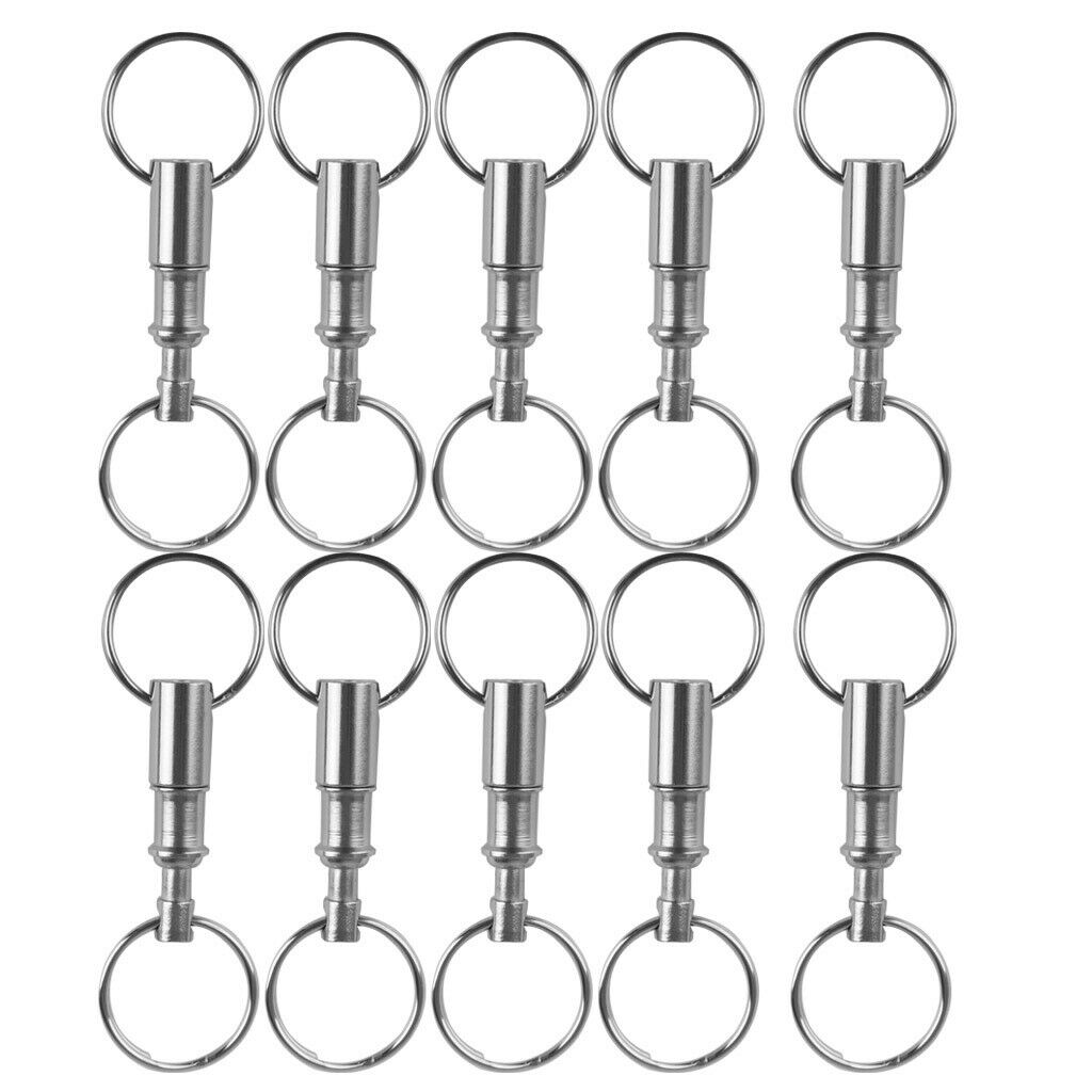 10Pcs/Pack Quick Release Keychain, Pull-Apart Removable Handy Keyring with Two