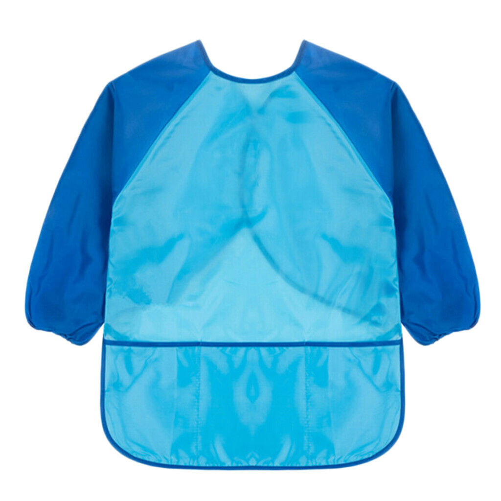 2 Pcs Kids Aprons with Pocket Long Sleeve Art Smock School Cooking Baking