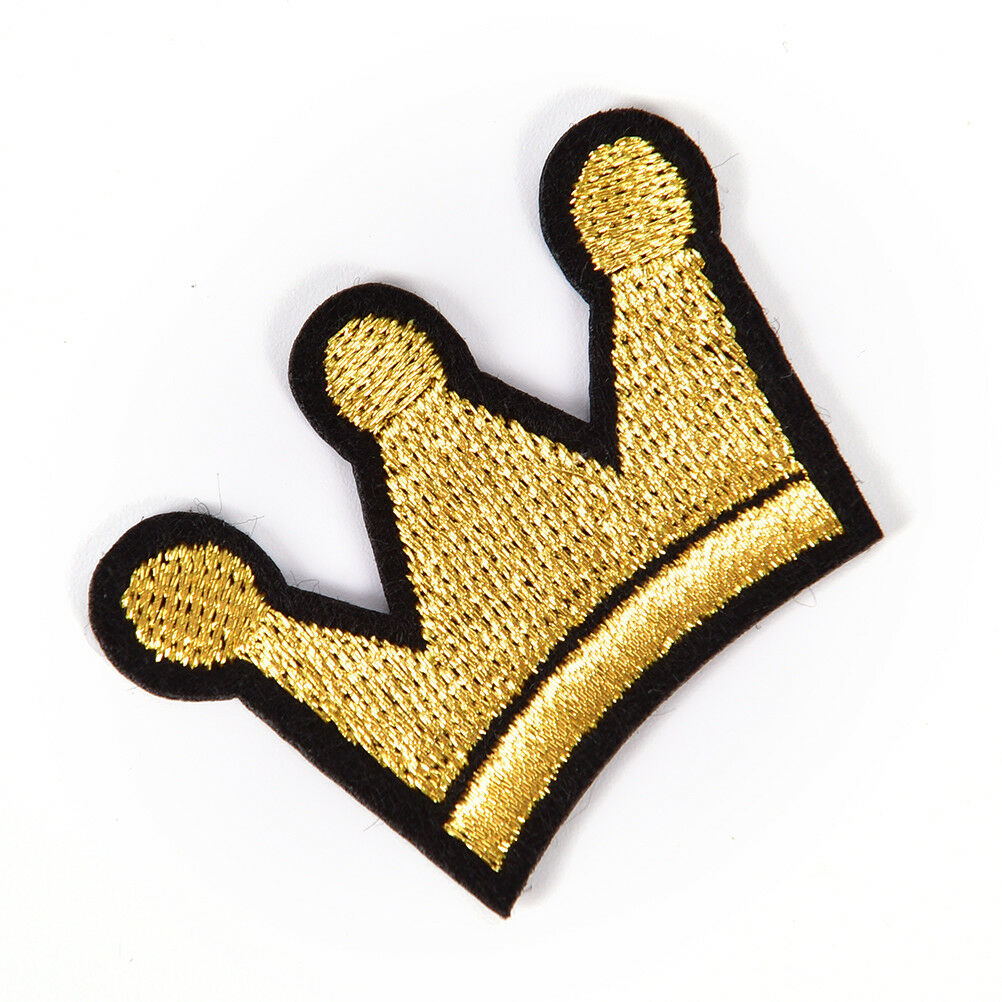 Crown IronOn Patch SewingOn Embroidered Applique Fabric Badge for Jacket C.l8