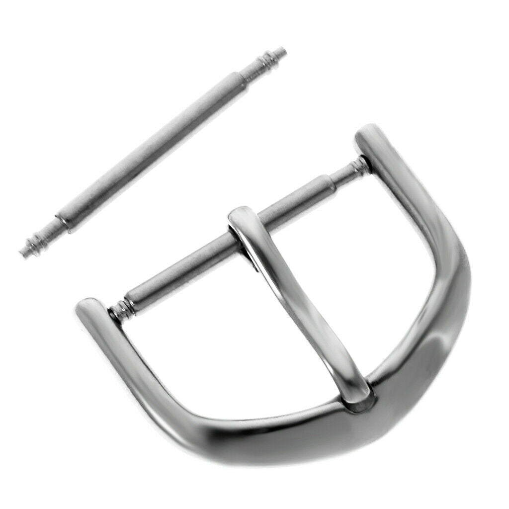 Watch Band Parts Pin Buckle Stainless Steel Leather Replacement Clasp 18mm
