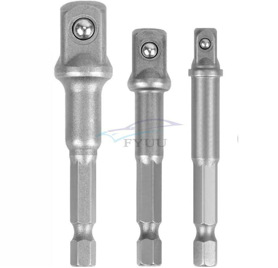 6PCS Universal Socket Adapter Kit 1/4" 3/8" 1/2" Driver 1/4" Hexagonal Shank