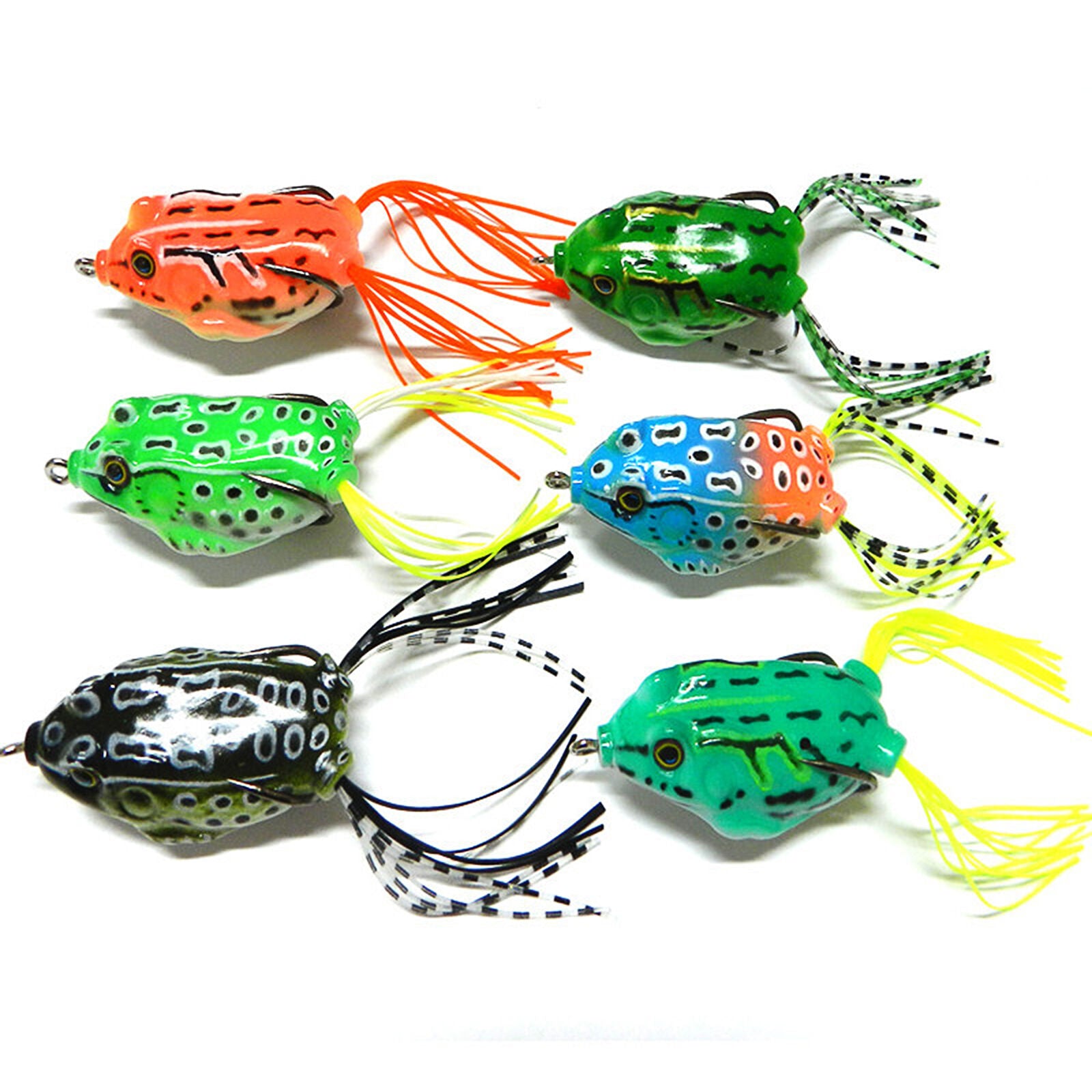 6pcs Soft Lures Fishing Lure Set Soft Bait Frog Baits Tackle 5.5cm
