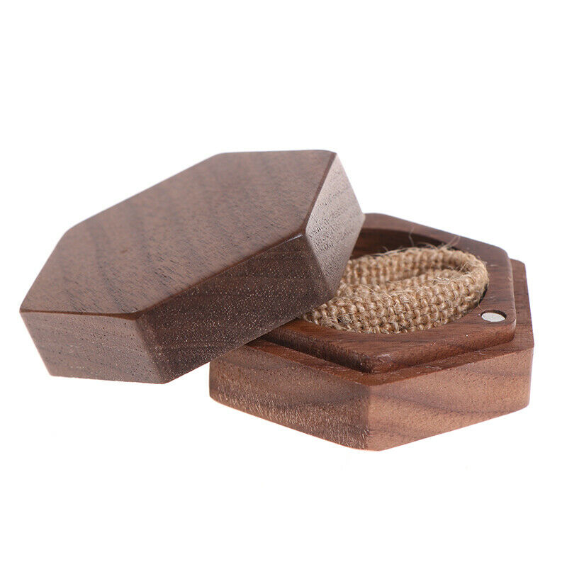 hexagon Jewelry Boxes Wedding engagement wedding rings Wood Ring Holder B.l8