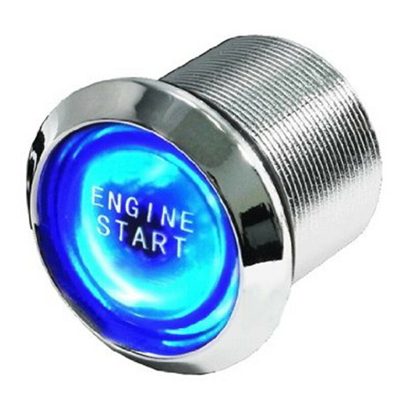 Car SUV Keyless Engine Ignition Power Switch Blue LED Light Starter Push Button