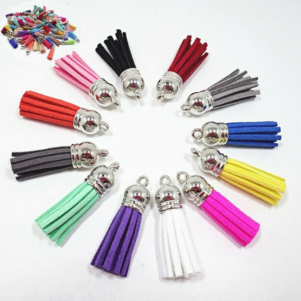 30Pcs Mixed-Color Velvet Tassel For DIY Keychain Pendants Jewelry Making Crafts
