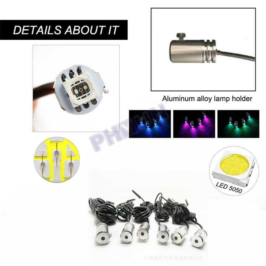 12V RGB Car Interior Atmosphere Light 10 in 1 Neon EL Fiber Optical Strip Light