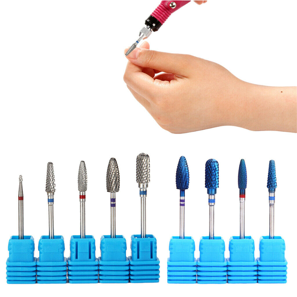 Nail Art Drill Bits Acrylic Gels Removal Electric Manicure Barrel Head Set 5